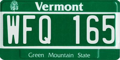VT license plate WFQ165