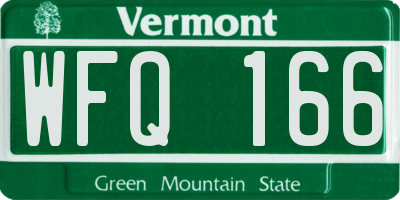 VT license plate WFQ166