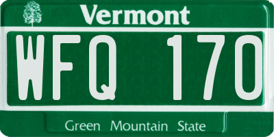 VT license plate WFQ170