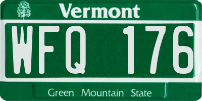 VT license plate WFQ176