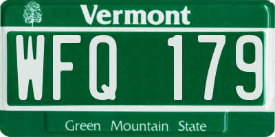 VT license plate WFQ179