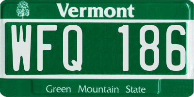 VT license plate WFQ186