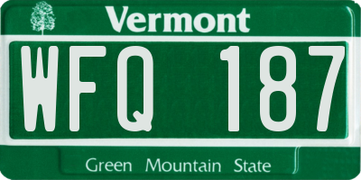 VT license plate WFQ187