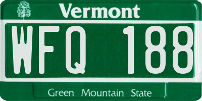 VT license plate WFQ188