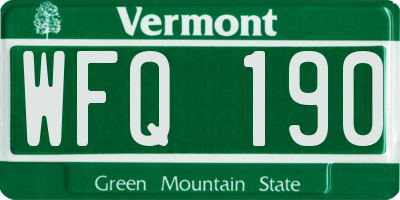 VT license plate WFQ190