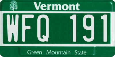 VT license plate WFQ191