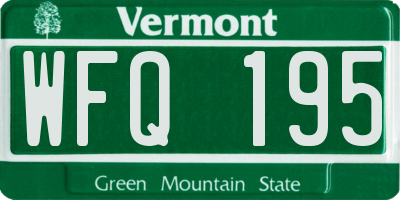 VT license plate WFQ195