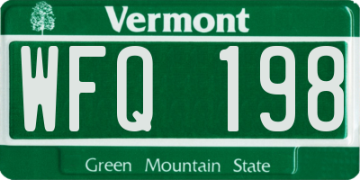VT license plate WFQ198