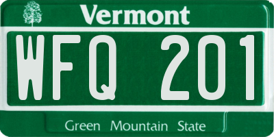 VT license plate WFQ201