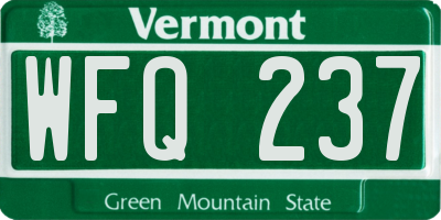 VT license plate WFQ237