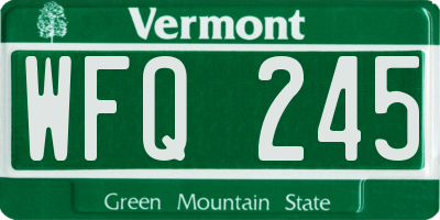 VT license plate WFQ245