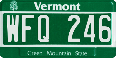 VT license plate WFQ246