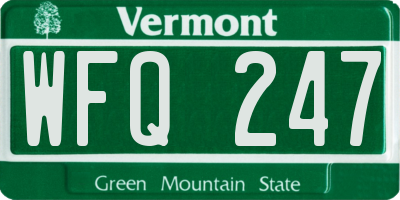 VT license plate WFQ247