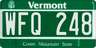 VT license plate WFQ248