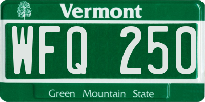 VT license plate WFQ250