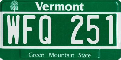 VT license plate WFQ251