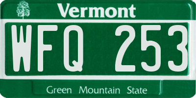VT license plate WFQ253