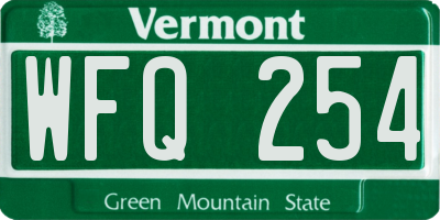 VT license plate WFQ254