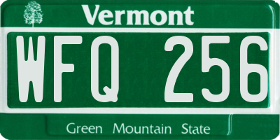 VT license plate WFQ256