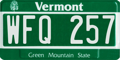 VT license plate WFQ257