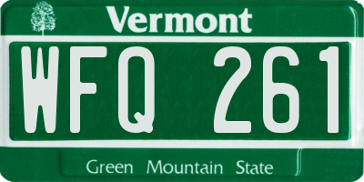 VT license plate WFQ261