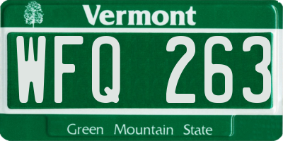 VT license plate WFQ263