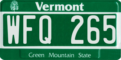 VT license plate WFQ265