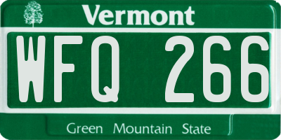 VT license plate WFQ266
