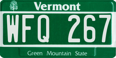 VT license plate WFQ267