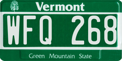 VT license plate WFQ268