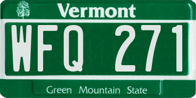 VT license plate WFQ271