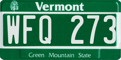 VT license plate WFQ273