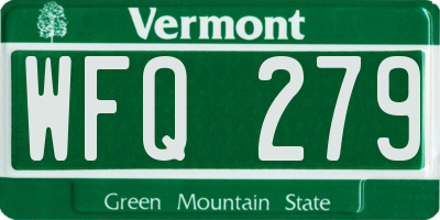 VT license plate WFQ279