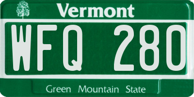 VT license plate WFQ280