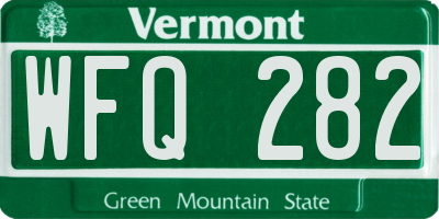 VT license plate WFQ282