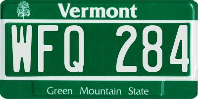 VT license plate WFQ284