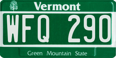 VT license plate WFQ290