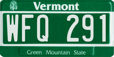 VT license plate WFQ291