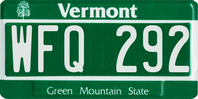 VT license plate WFQ292