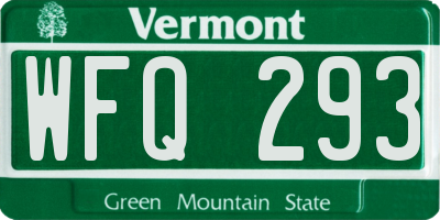 VT license plate WFQ293