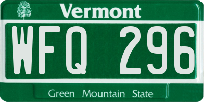 VT license plate WFQ296
