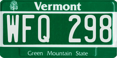 VT license plate WFQ298