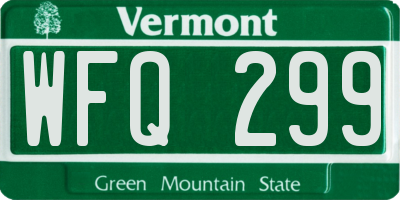 VT license plate WFQ299