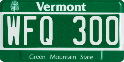 VT license plate WFQ300