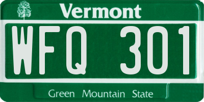 VT license plate WFQ301