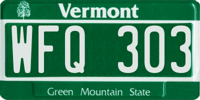 VT license plate WFQ303