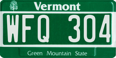 VT license plate WFQ304