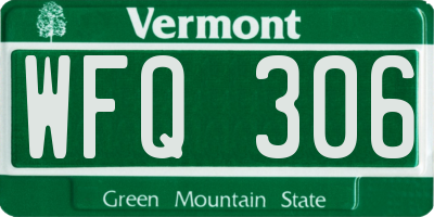 VT license plate WFQ306