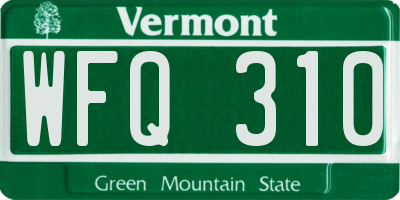 VT license plate WFQ310