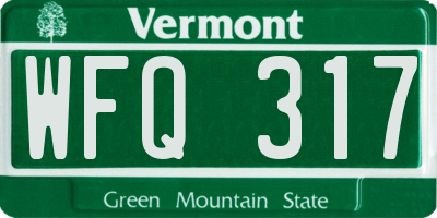 VT license plate WFQ317